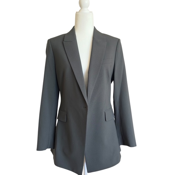 THEORY ETIENNETTE WOMEN'S WOOL-BLEND BLAZER IN OLIVE GREEN, SIZE 8 - Picture 1 of 8